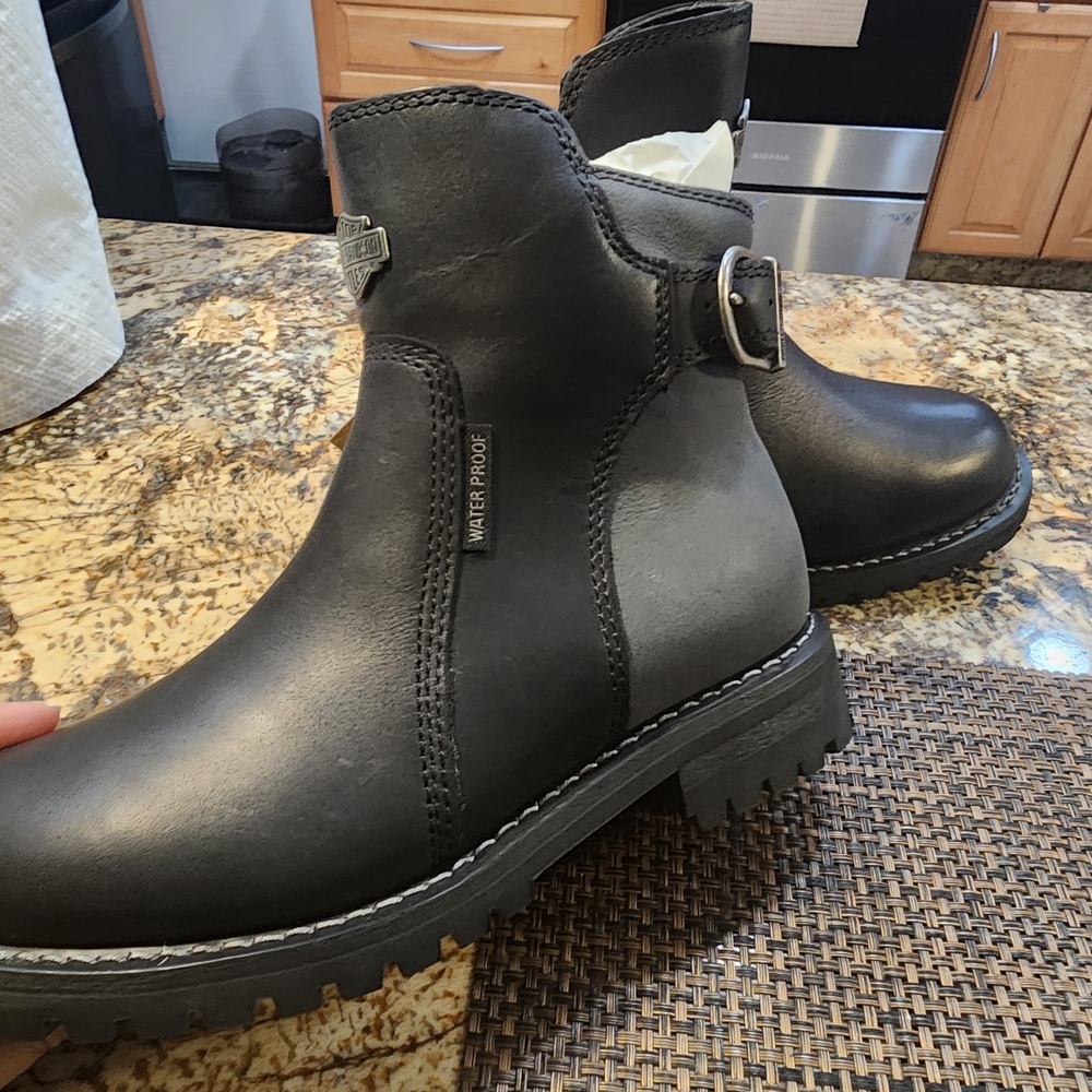 Harley-Davidson Black Waterproof Ankle Boots
